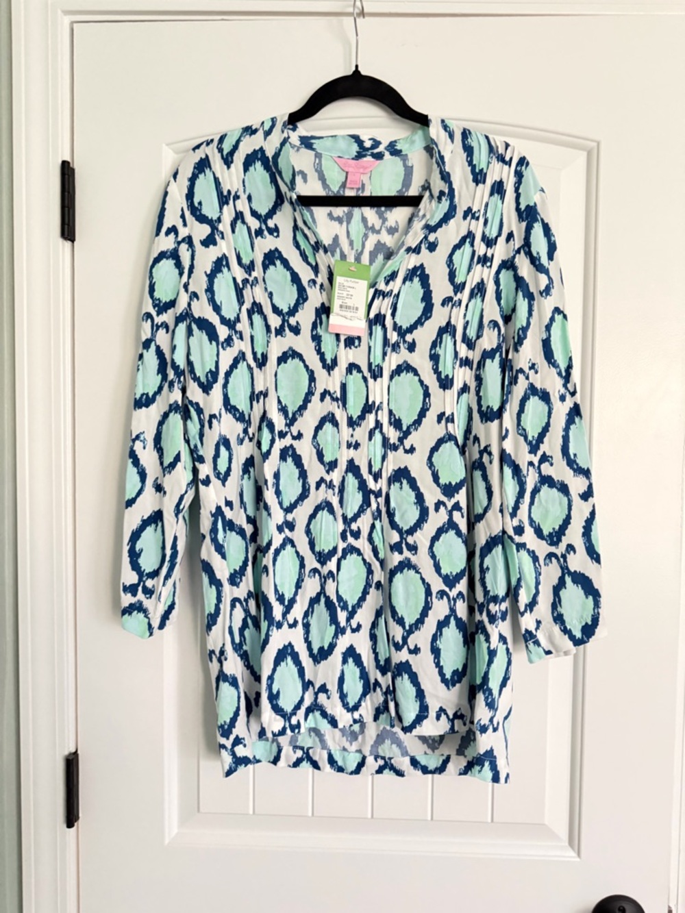 NWT Lilly Pulitzer Blue and Aqua Printed Sarasota Tunic Top in size L
